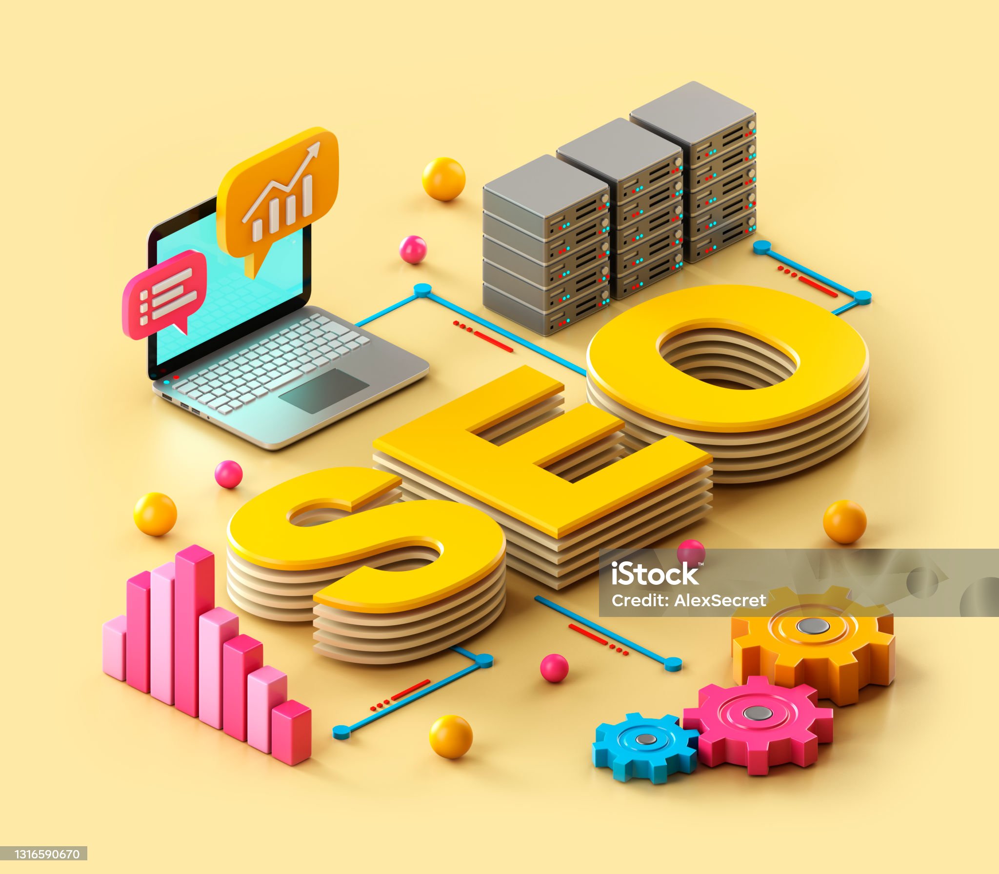 seo concept. 3d illustration.